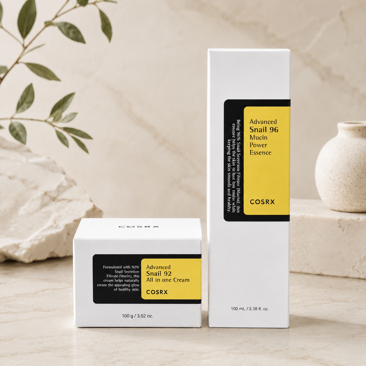 COSRX Glass Skin Duo Set | Advanced Snail 96 Mucin Power Essence + Advanced Snail 92 All In One Cream