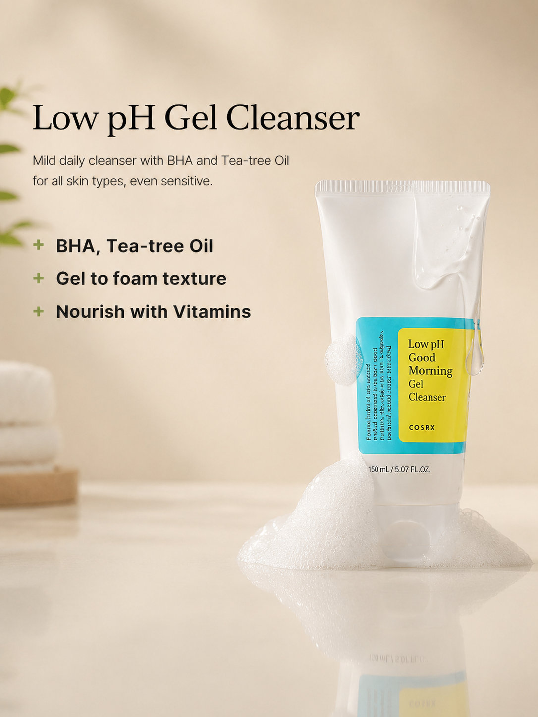 COSRX Glass Skin Essentials Duo Set | Low Ph Cleansing Gel + Advanced Snail 96 Mucin Power Essence Duo Set