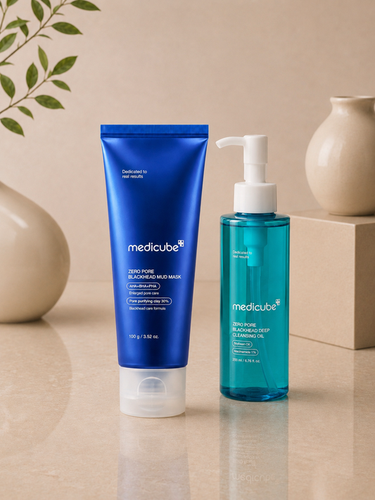 Medicube Pore Purifying Duo Set | Zero Pore Blackhead Deep Pore Cleansing Oil + Zero Pore Blackhead Mud Mask
