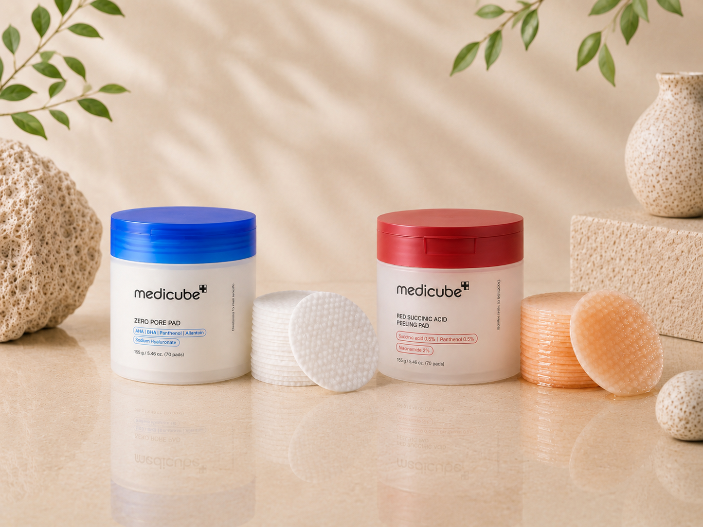 Medicube Zero Pore Duo Set | Zero Pore Pads + Red Succinic Acid Peeling Pads