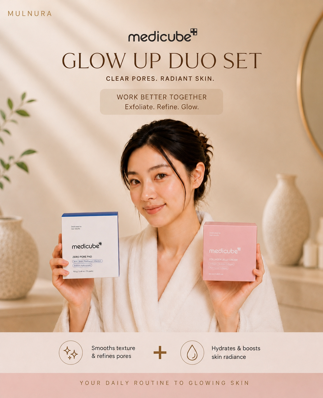 Medicube Glow Up Duo Set | Zero Pore Pads + Collagen Jelly Cream