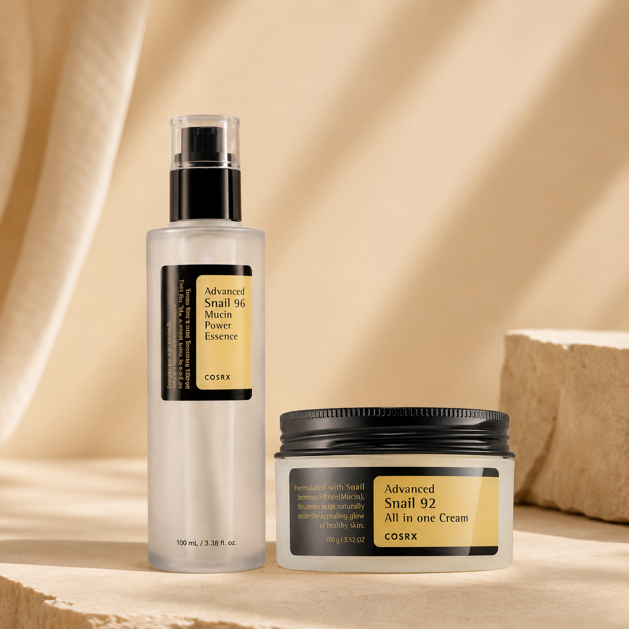 COSRX Glass Skin Duo Set | Advanced Snail 96 Mucin Power Essence + Advanced Snail 92 All In One Cream